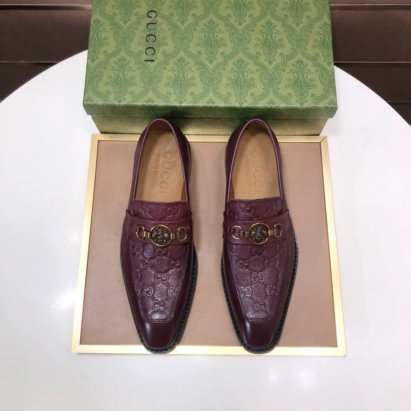 Men's men's shoes💰460💰【GUCCI】 (Niuli) new style🍀Gucci* - top version Gucci new leather shoes! It is made of imported original materials and has a comfortable first layer of cowhide lining! Original wear-resistant rubber outsole! High quality products! Code number 38-45 (45 customized)
